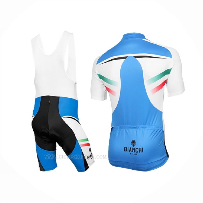 2017 Ropa Ciclismo Bianchi Milano Azur Blanco Mangas Corta y Culotte Corto