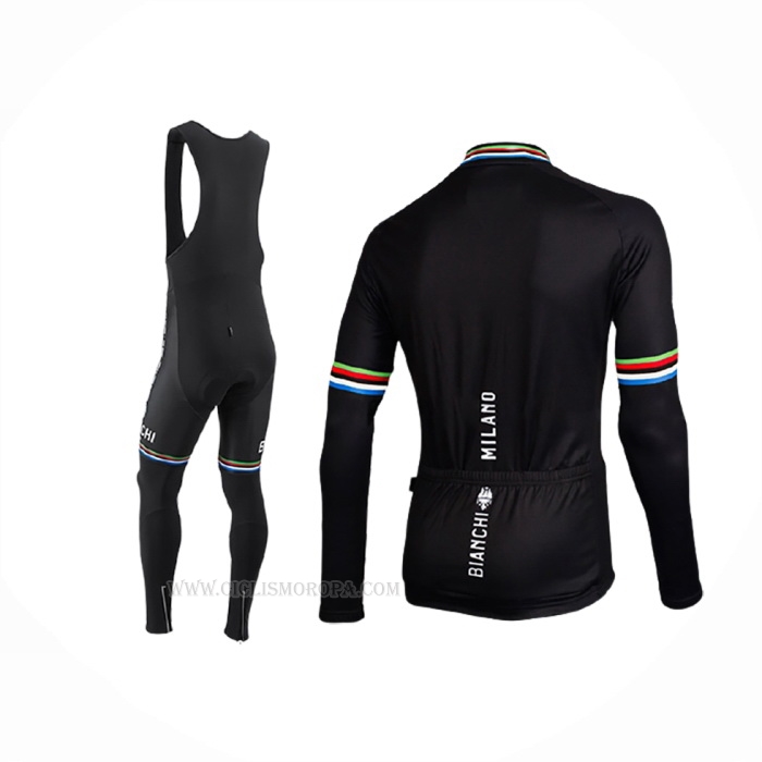 2017 Ropa Ciclismo Bianchi Milano Ml Negro Mangas Largas y Culotte Lunga