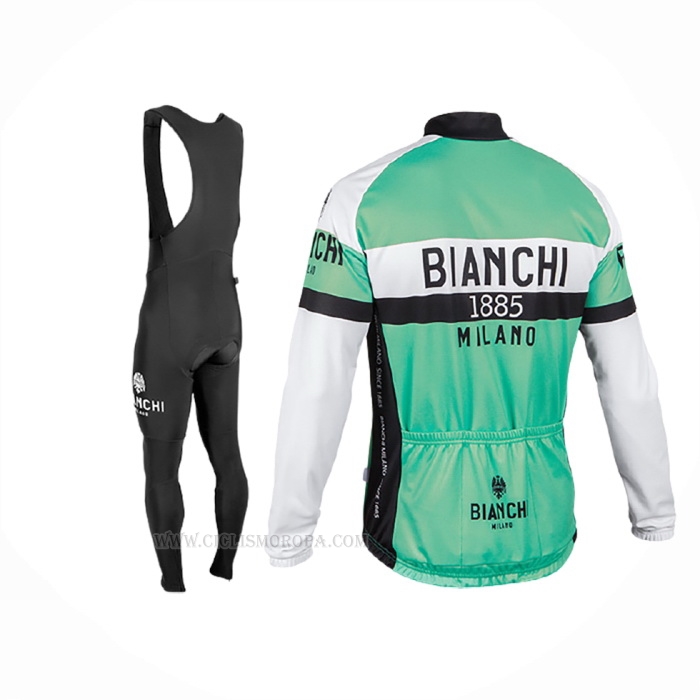 2017 Ropa Ciclismo Bianchi Milano Ml Verde Mangas Largas y Culotte Lunga
