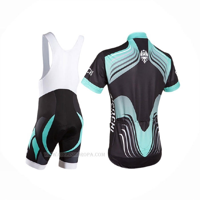 2017 Ropa Ciclismo Bianchi Milano Negro Verde Mangas Corta y Culotte Corto