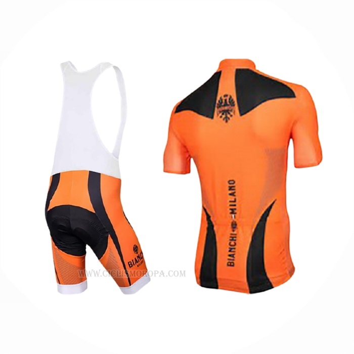2017 Ropa Ciclismo Bianchi Naranja Mangas Corta y Culotte Corto