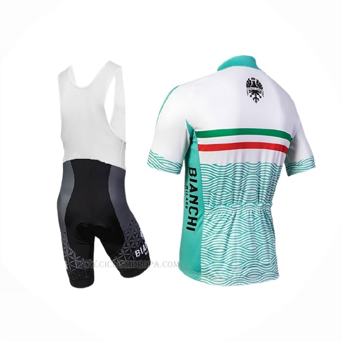2018 Ropa Ciclismo Bianchi Attone Blanco Verde Mangas Corta y Culotte Corto
