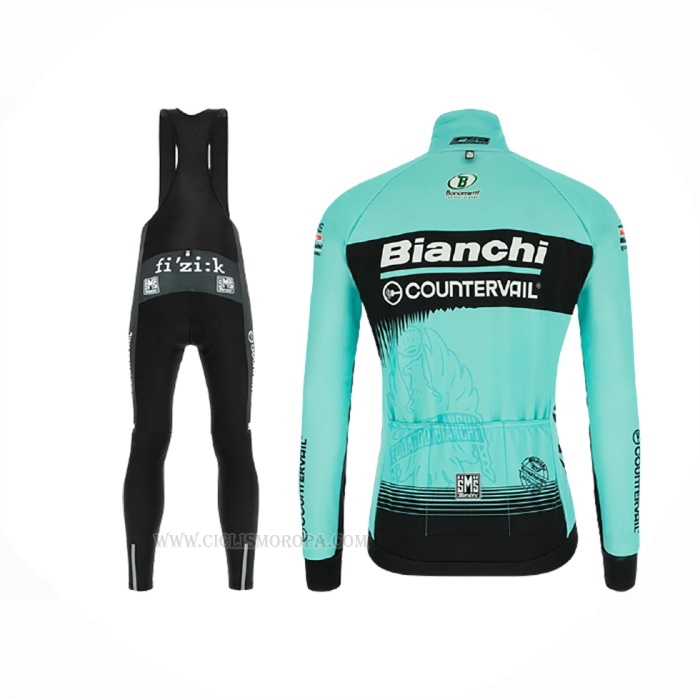 2018 Ropa Ciclismo Bianchi Azul Mangas Largas y Culotte Lunga
