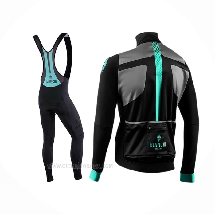 2019 Ropa Ciclismo Bianchi Azur Negro Mangas Largas y Culotte Lunga