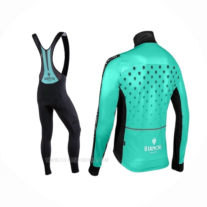 2019 Ropa Ciclismo Bianchi Milano Ft Azul Negro Mangas Largas y Culotte Lunga