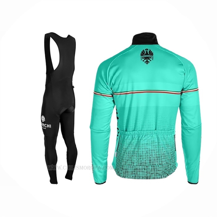 2019 Ropa Ciclismo Bianchi Milano Xd Azul Gris Mangas Largas y Culotte Lunga
