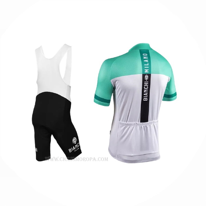 2021 Ropa Ciclismo Bianchi Blanco Verde Mangas Corta y Culotte Corto