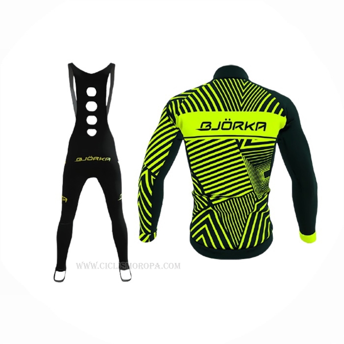 2021 Ropa Ciclismo Bjorka Amarillo Mangas Largas y Culotte Lunga