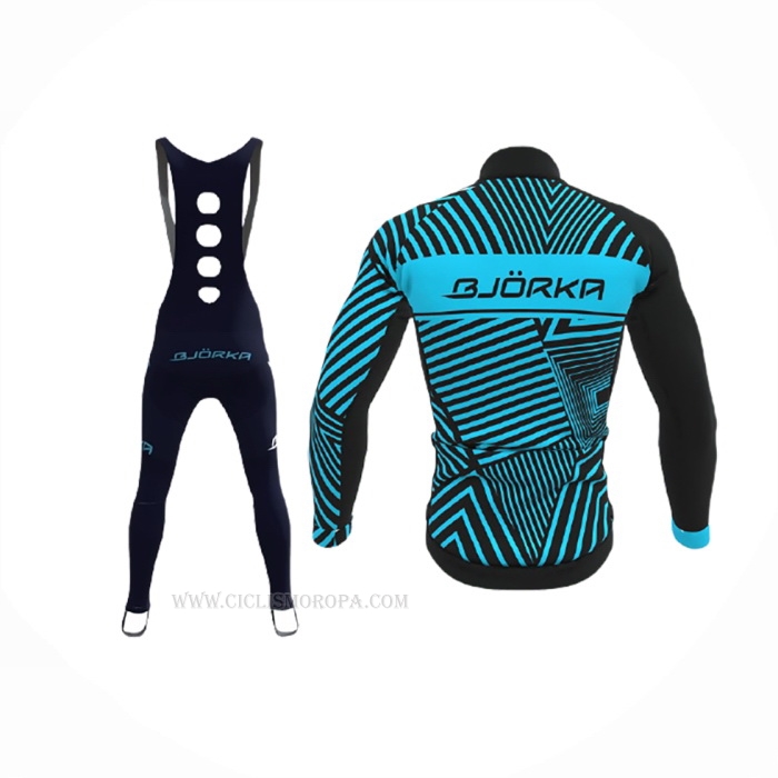 2021 Ropa Ciclismo Bjorka Azul Mangas Largas y Culotte Lunga
