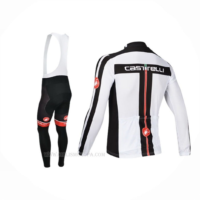 2013 Ropa Ciclismo Castelli Blanco Mangas Largas y Culotte Lunga