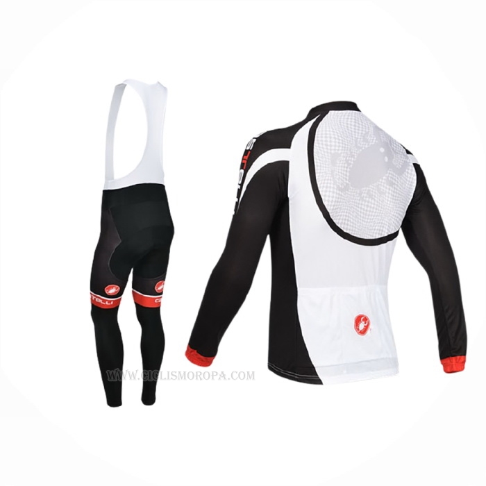 2013 Ropa Ciclismo Castelli Negro Blanco Mangas Largas y Culotte Lunga