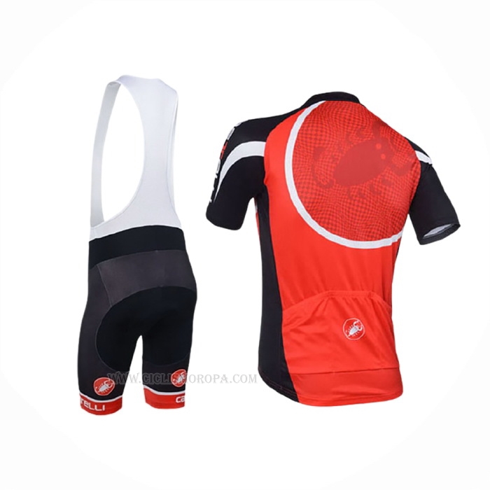 2013 Ropa Ciclismo Castelli Negro Rojo Mangas Corta y Culotte Corto