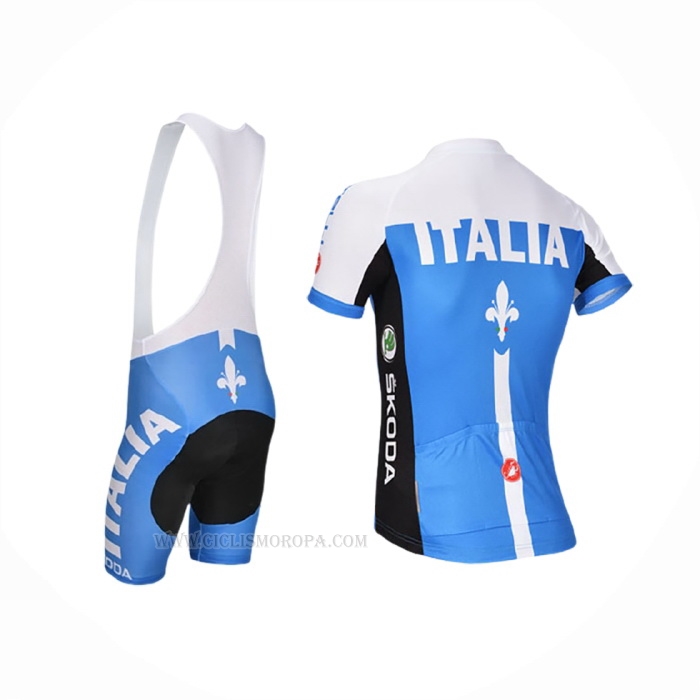 2014 Ropa Ciclismo Castelli Azul Blanco Mangas Corta y Culotte Corto