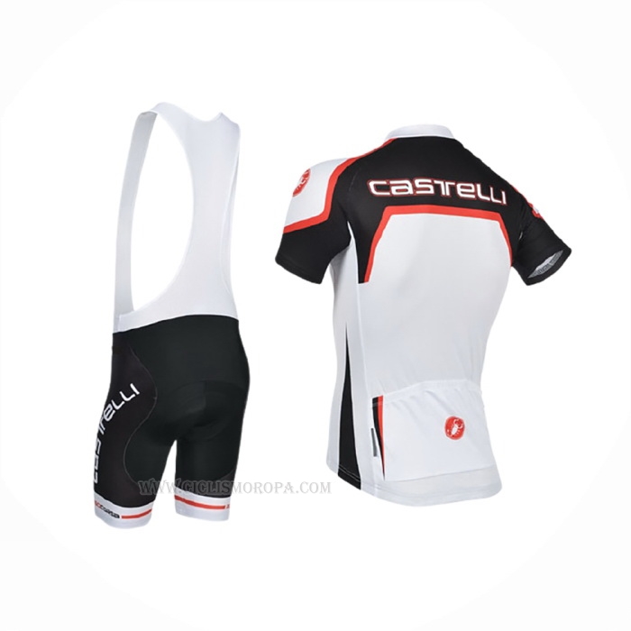 2014 Ropa Ciclismo Castelli Blanco Naranja Mangas Corta y Culotte Corto