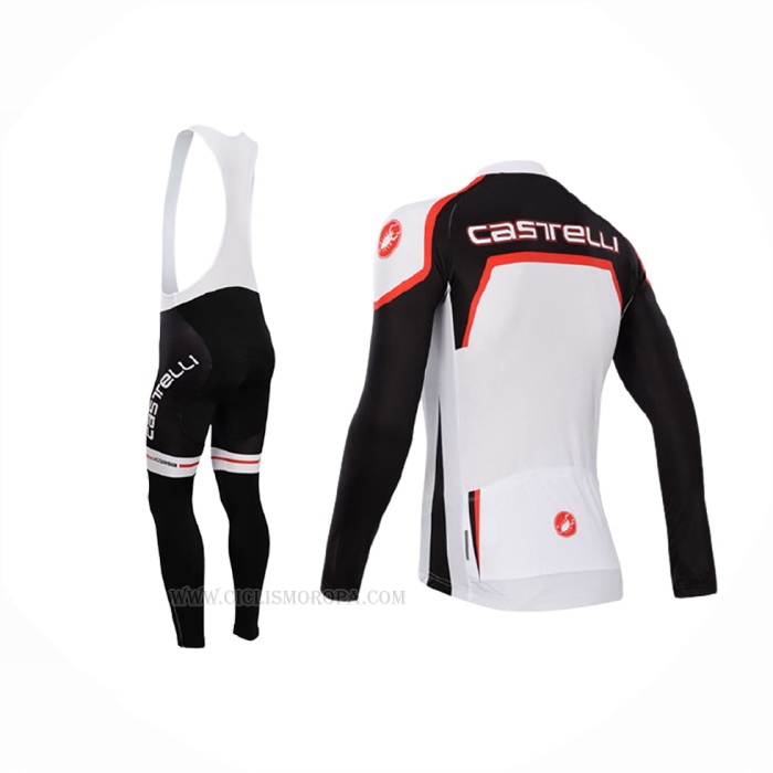 2014 Ropa Ciclismo Castelli Negro Blanco Mangas Largas y Culotte Lunga