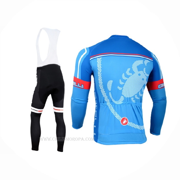2014 Ropa Ciclismo Castelli Rojo Azur Mangas Largas y Culotte Lunga