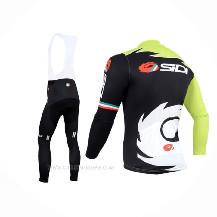 2014 Ropa Ciclismo Castelli SIDI Negro Verde Mangas Largas y Culotte Lunga