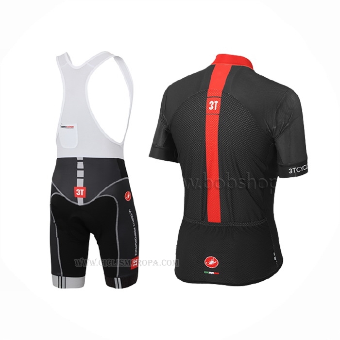 2015 Ropa Ciclismo Castelli 3t Negro Rojo Mangas Corta y Culotte Corto