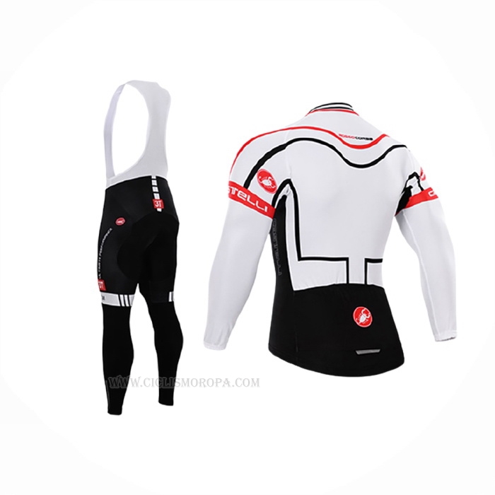 2015 Ropa Ciclismo Castelli Blanco Mangas Largas y Culotte Lunga
