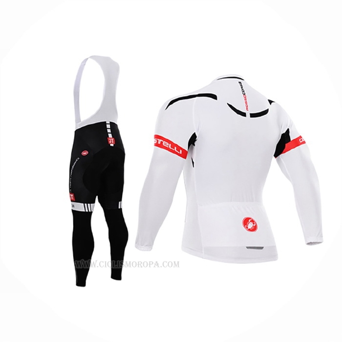 2015 Ropa Ciclismo Castelli Blanco Negro Mangas Largas y Culotte Lunga