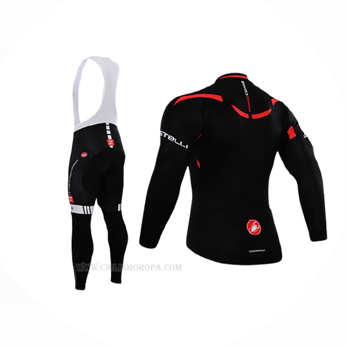 2015 Ropa Ciclismo Castelli Brillante Negro Mangas Largas y Culotte Lunga