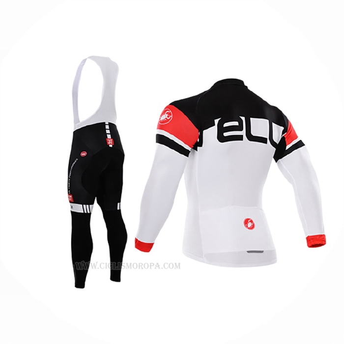 2015 Ropa Ciclismo Castelli Negro Blanco Mangas Largas y Culotte Lunga