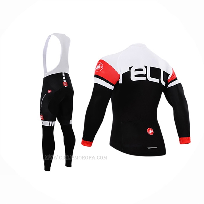 2015 Ropa Ciclismo Castelli Profundo Blanco Negro Mangas Largas y Culotte Lunga