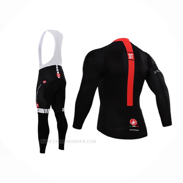2015 Ropa Ciclismo Castelli Rojo Negro Mangas Largas y Culotte Lunga