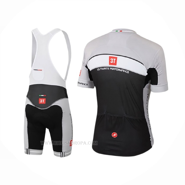 2017 Ropa Ciclismo Castelli 3t Gris Negro Mangas Corta y Culotte Corto