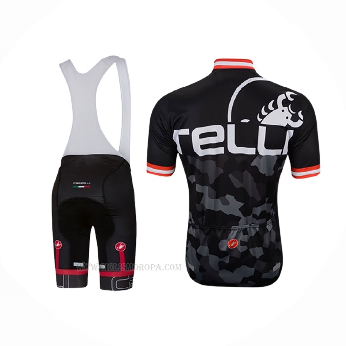 2017 Ropa Ciclismo Castelli Attacco Negro Mangas Corta y Culotte Corto