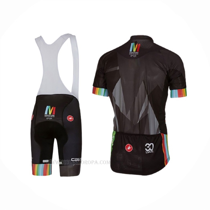 2017 Ropa Ciclismo Castelli Maratona Negro Mangas Corta y Culotte Corto