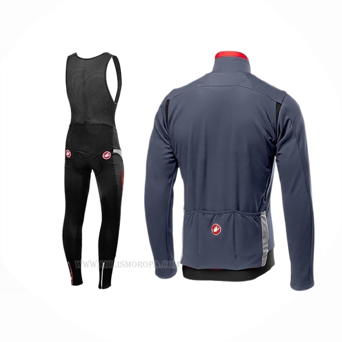 2019 Ropa Ciclismo Castelli Gris Rojo Mangas Largas y Culotte Lunga