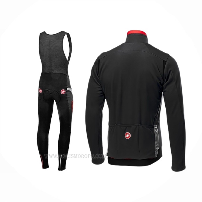 2019 Ropa Ciclismo Castelli Negro Rojo Mangas Largas y Culotte Lunga