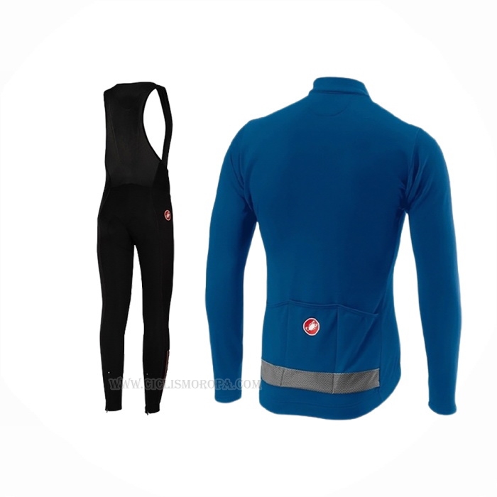 2019 Ropa Ciclismo Castelli Puro 3 Azul Negro Mangas Largas y Culotte Lunga