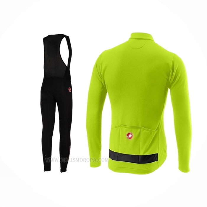 2019 Ropa Ciclismo Castelli Puro 3 Verde Negro Mangas Largas y Culotte Lunga