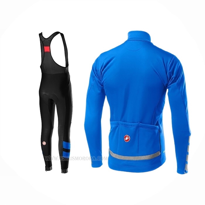 2019 Ropa Ciclismo Castelli Raddoppia 2 Azul Plata Mangas Largas y Culotte Lunga