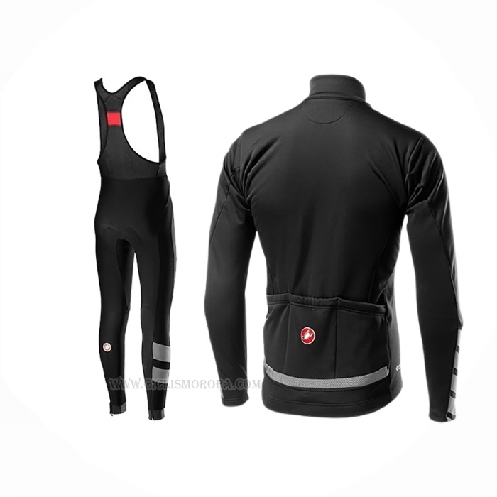 2019 Ropa Ciclismo Castelli Raddoppia 2 Negro Plata Mangas Largas y Culotte Lunga