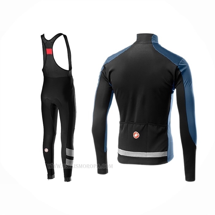 2019 Ropa Ciclismo Castelli Tras Azul Naranja Mangas Largas y Culotte Lunga