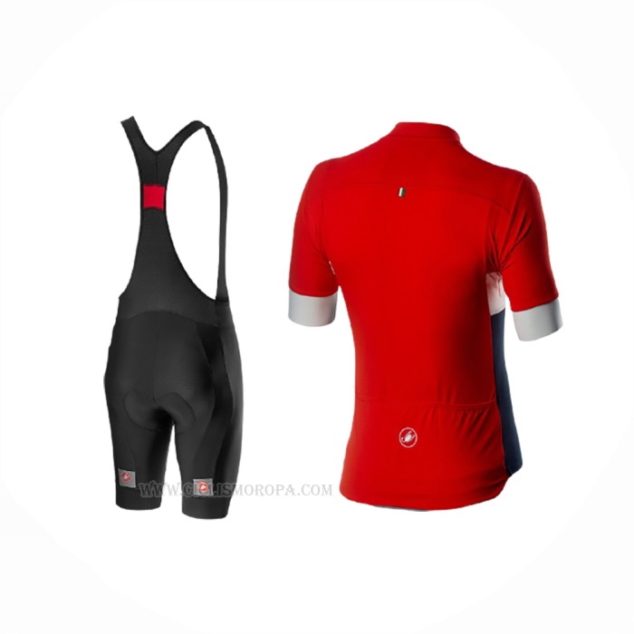 2020 Ropa Ciclismo Castelli Rojo Azul Mangas Corta y Culotte Corto