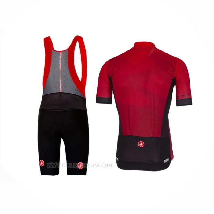 2020 Ropa Ciclismo Castelli Rojo Mangas Corta y Culotte Corto