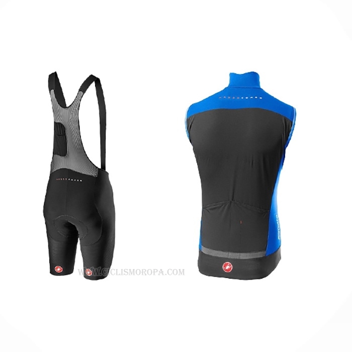 2021 Chalecos Cortavientos Castelli Azul Mangas Corta y Culotte Corto