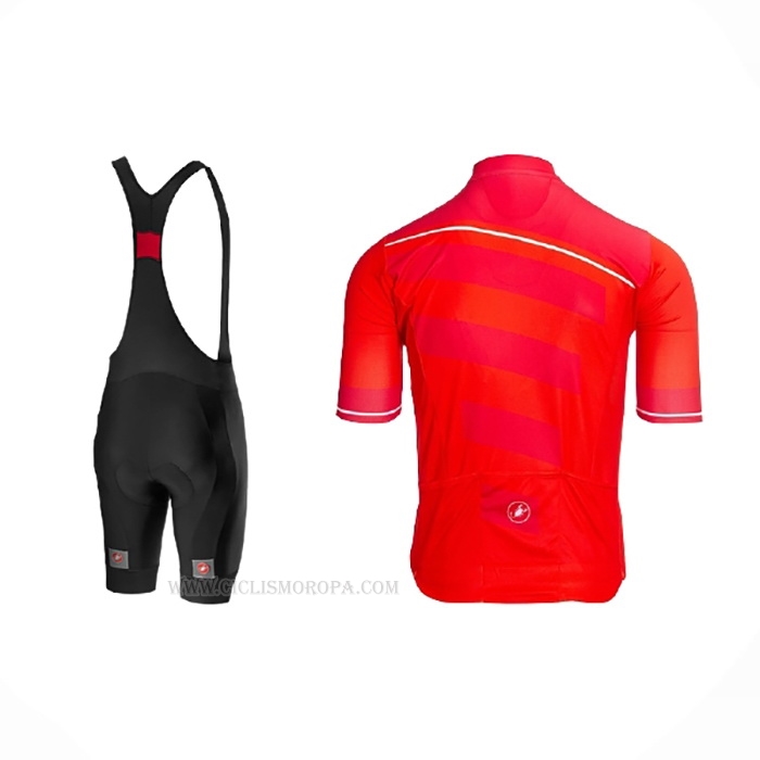 2021 Ropa Ciclismo Castelli Brillante Rosa Rojo Mangas Corta y Culotte Corto