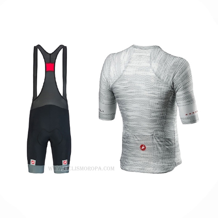 2021 Ropa Ciclismo Castelli Gris Blanco Mangas Corta y Culotte Corto