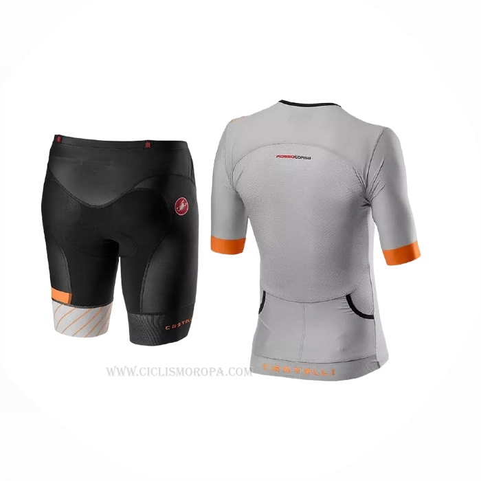 2021 Ropa Ciclismo Castelli Gris Mangas Corta y Culotte Corto