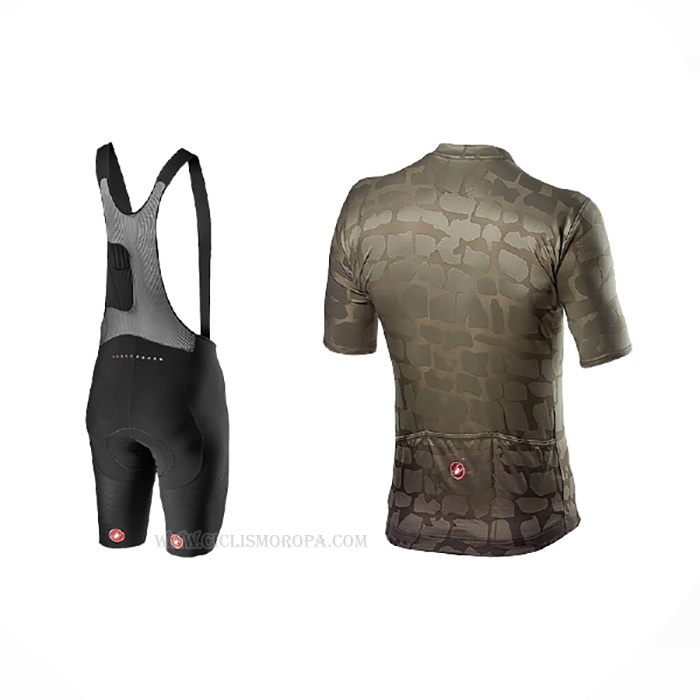2021 Ropa Ciclismo Castelli Marron Verde Mangas Corta y Culotte Corto