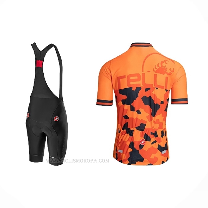 2021 Ropa Ciclismo Castelli Naranja Mangas Corta y Culotte Corto