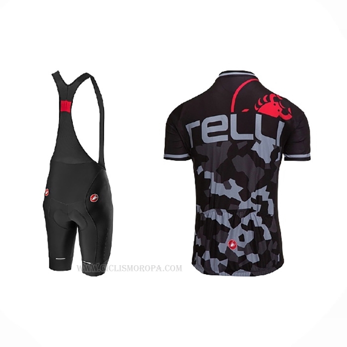 2021 Ropa Ciclismo Castelli Negro Gris Mangas Corta y Culotte Corto