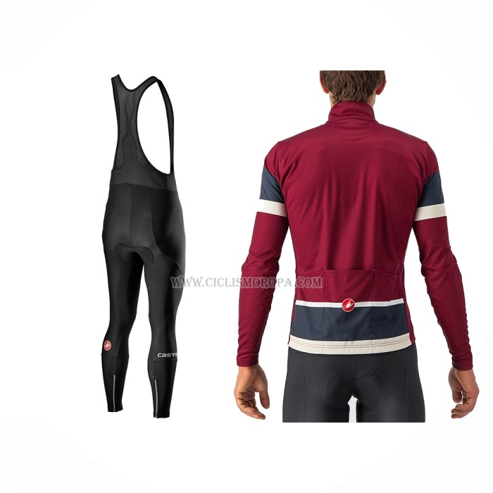 2022 Ropa Ciclismo Castelli Apagado Rojo Mangas Largas y Culotte ioui027