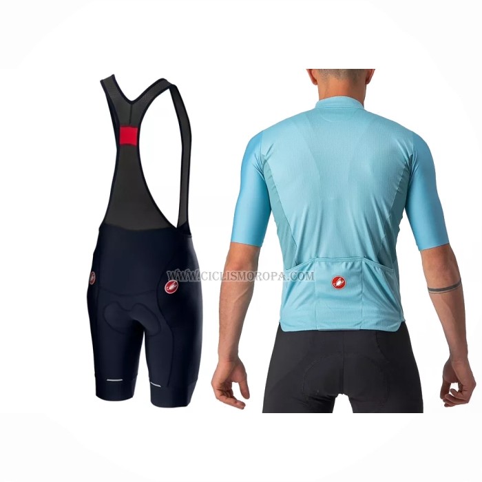 2022 Ropa Ciclismo Castelli Azul Claro Gris Mangas Cortas y Culotte Corto