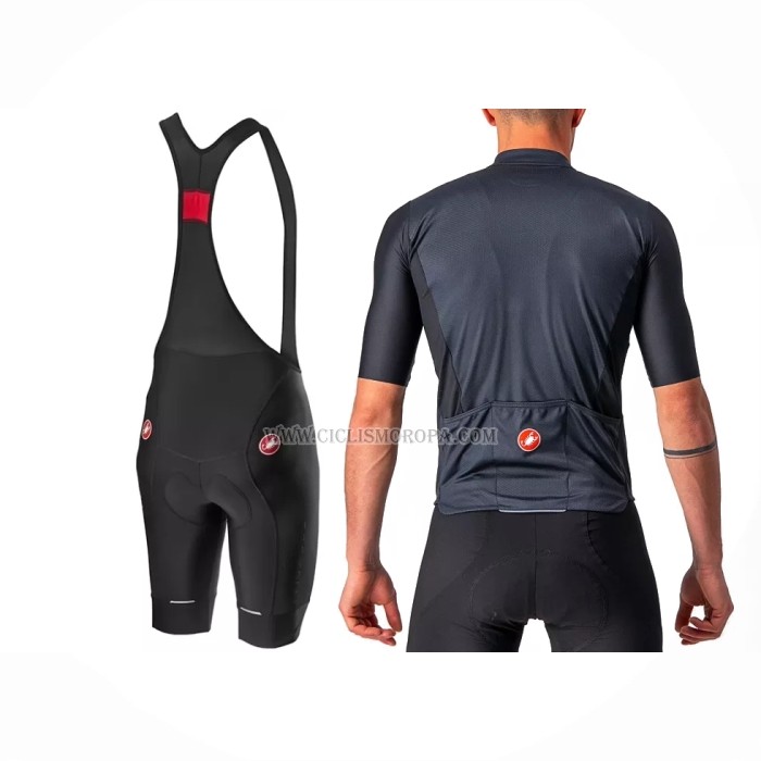 2022 Ropa Ciclismo Castelli Profundo Gris Mangas Cortas y Culotte Corto